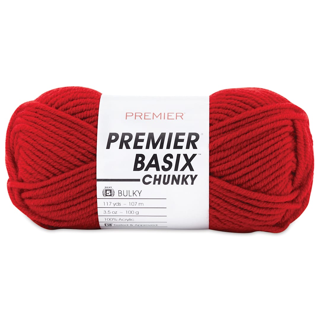 Open in modal - Premier Yarn Basix Chunky Yarn - Deep Red