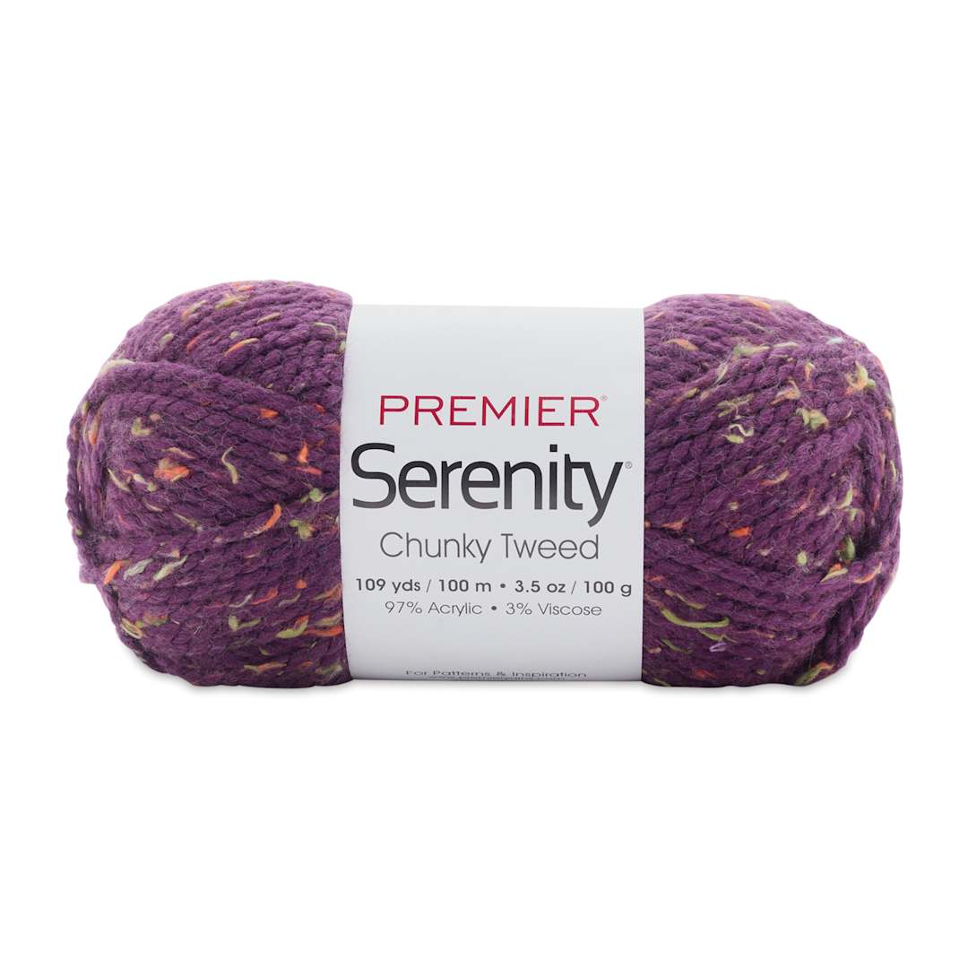 Open in modal - Premier Yarn Serenity Chunky Tweed Yarn - Eggplant