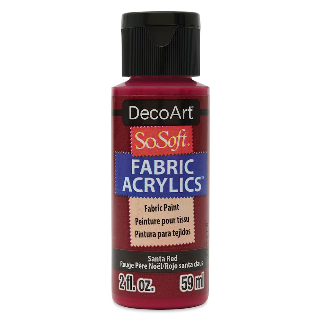 Open in modal - DecoArt SoSoft Fabric Paint - Santa Red, 2 oz, Bottle
