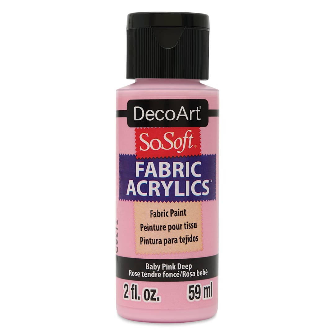 Open in modal - DecoArt SoSoft Fabric Paint - Baby Pink Deep, 2 oz, Bottle