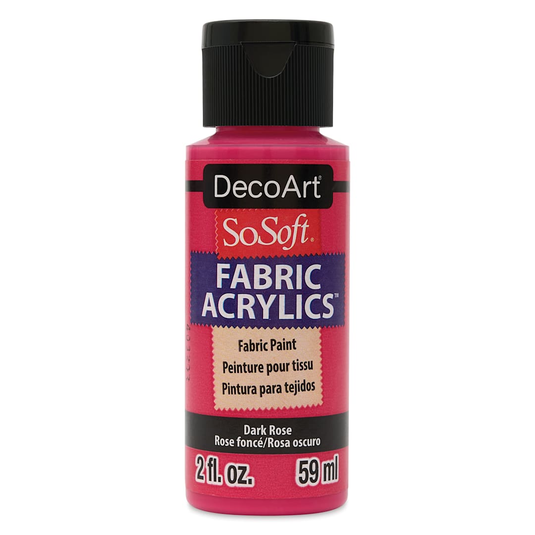 Open in modal - DecoArt SoSoft Fabric Paint - Dark Rose, 2 oz, Bottle