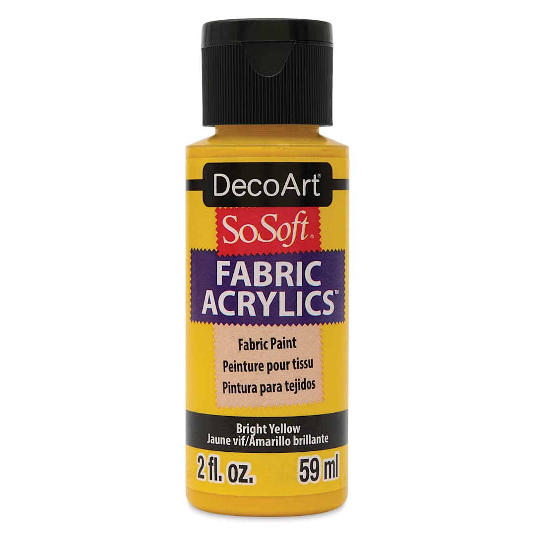 Open in modal - DecoArt SoSoft Fabric Paint - Bright Yellow, 2 oz, Bottle