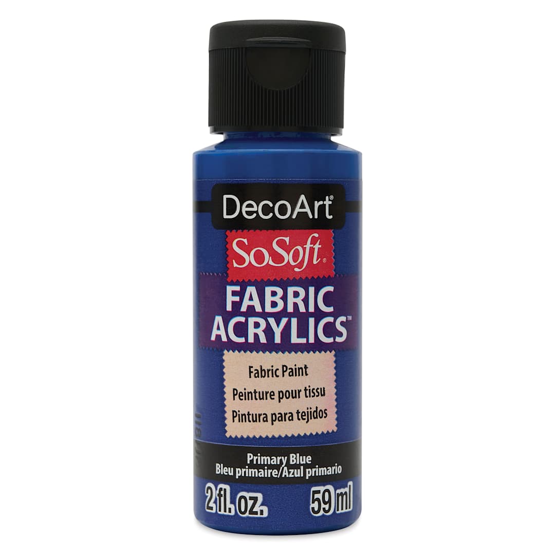 Open in modal - DecoArt SoSoft Fabric Paint - Primary Blue, 2 oz, Bottle