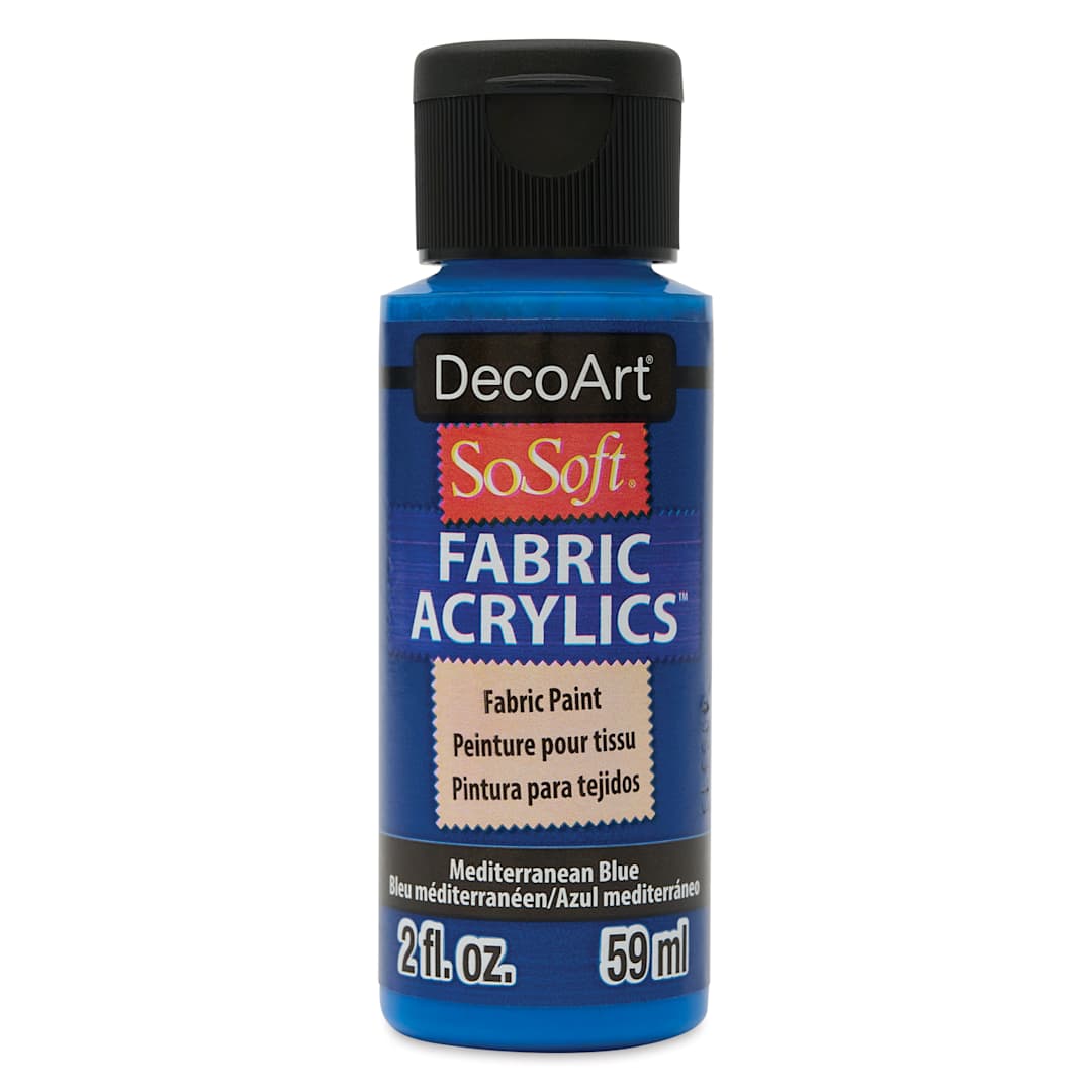 Open in modal - DecoArt SoSoft Fabric Paint - Mediterranean Blue, 2 oz, Bottle
