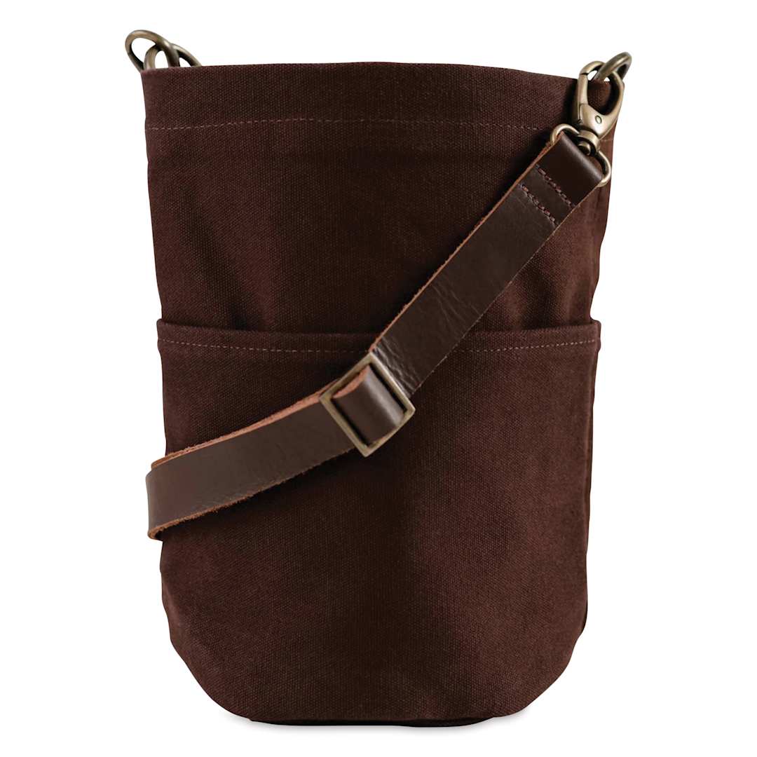 Open in modal - Twig & Horn Canvas Bucket Bag - Chocolate
