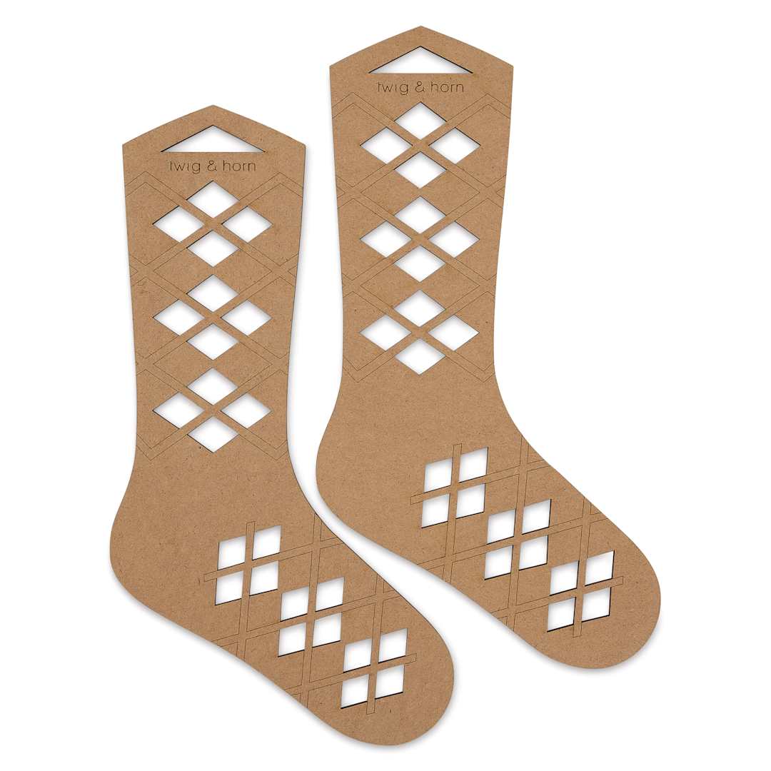 Open in modal - Twig & Horn Argyle Sock Blockers - Large