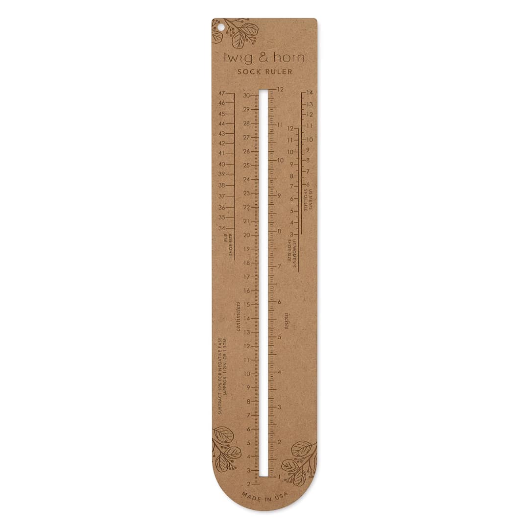 Open in modal - Twig & Horn Sock Sizing Knitting Ruler