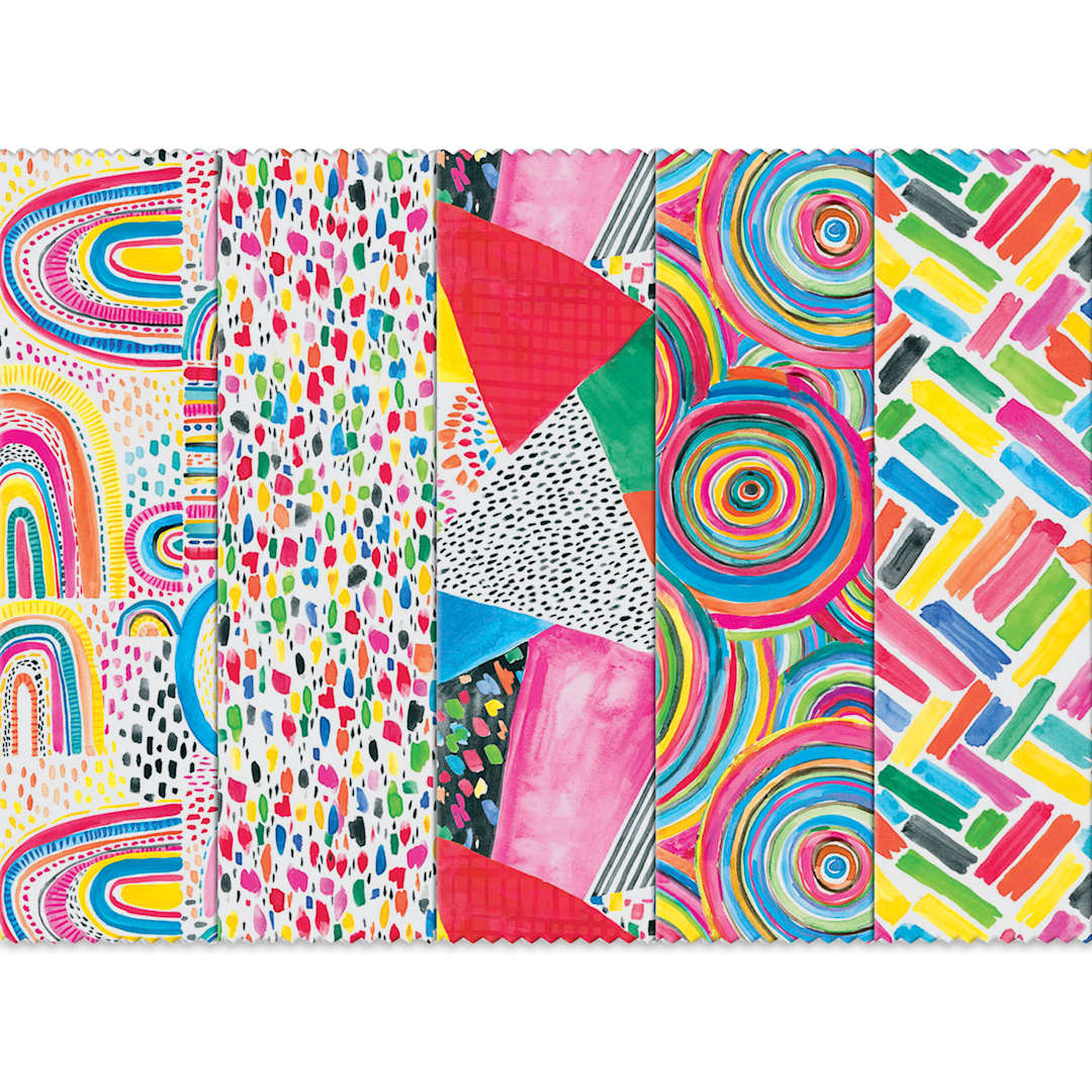 Open in modal - Fabric Palette Fabric Squares - Pkg of 20, Everyday Rainbows, 10" x 10"