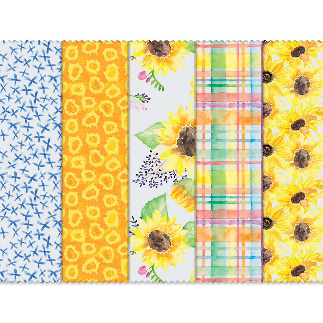 Open in modal - Fabric Palette Fabric Squares - Pkg of 20, Sunflower Day, 10" x 10"