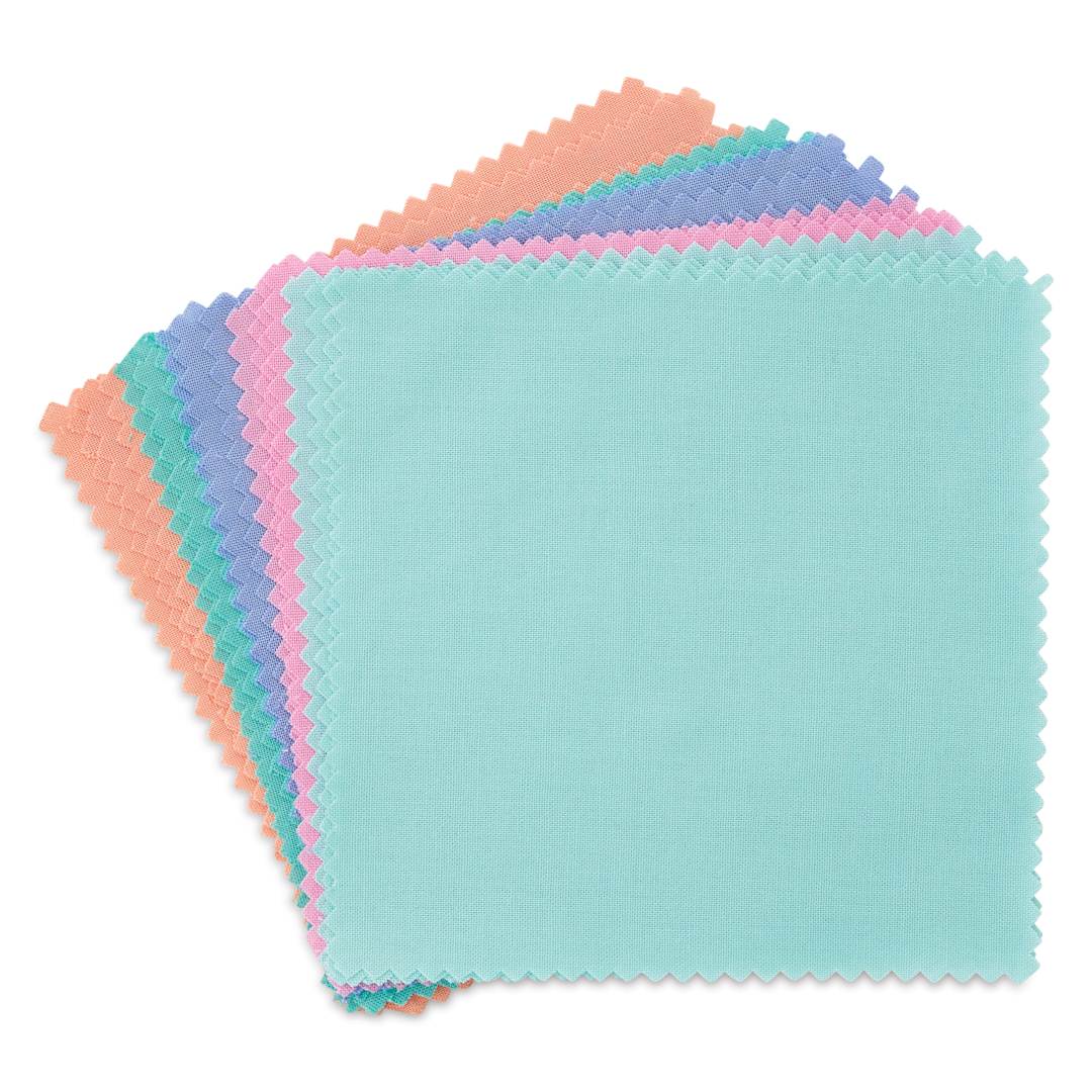 Open in modal - Create It Fabric Squares - Pkg of 20, Solid Pastels, 5" x 5" stacked together