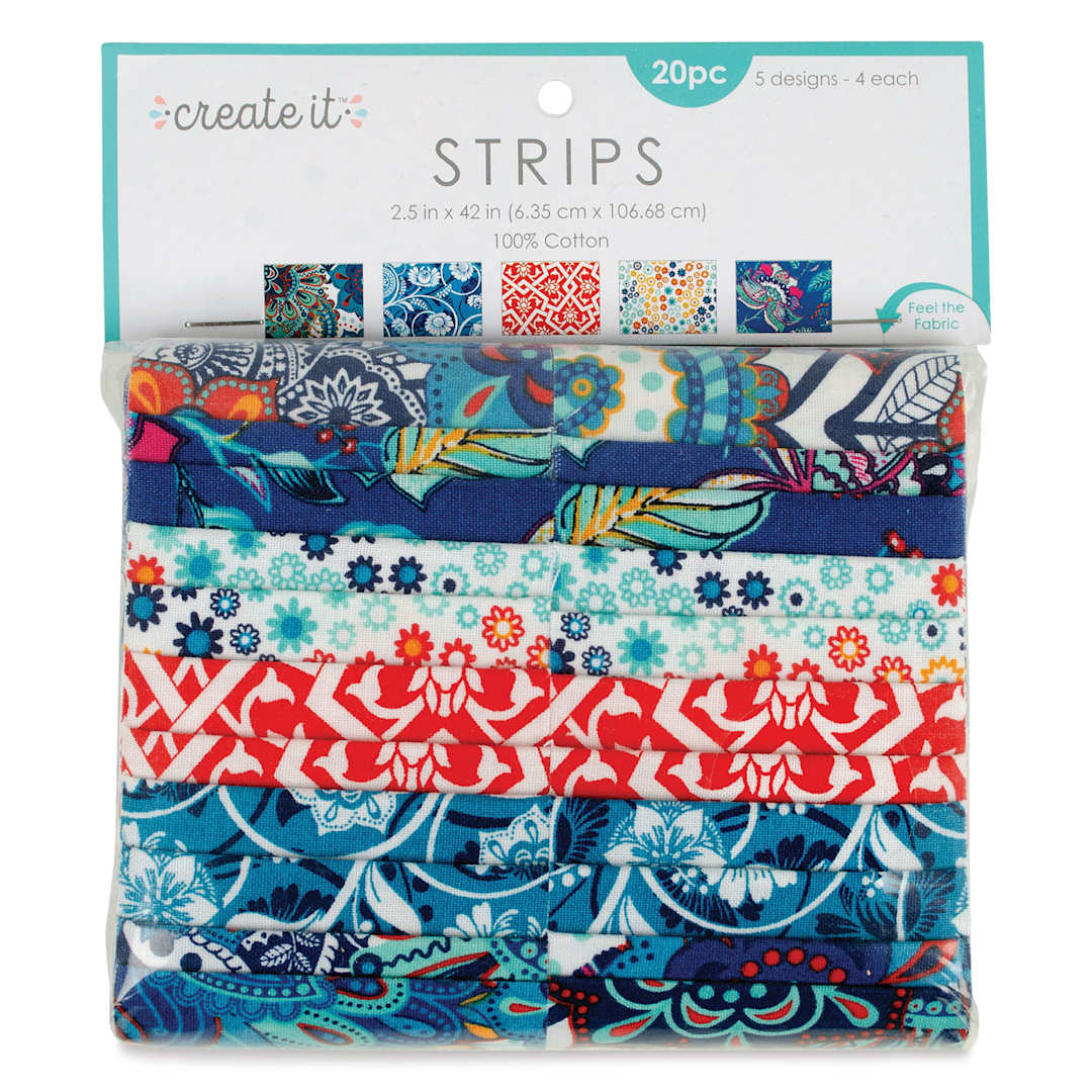 Open in modal - Create It Fabric Strips - Pkg of 20, Moroccan Designs, 2.5" x 42" front of packaging