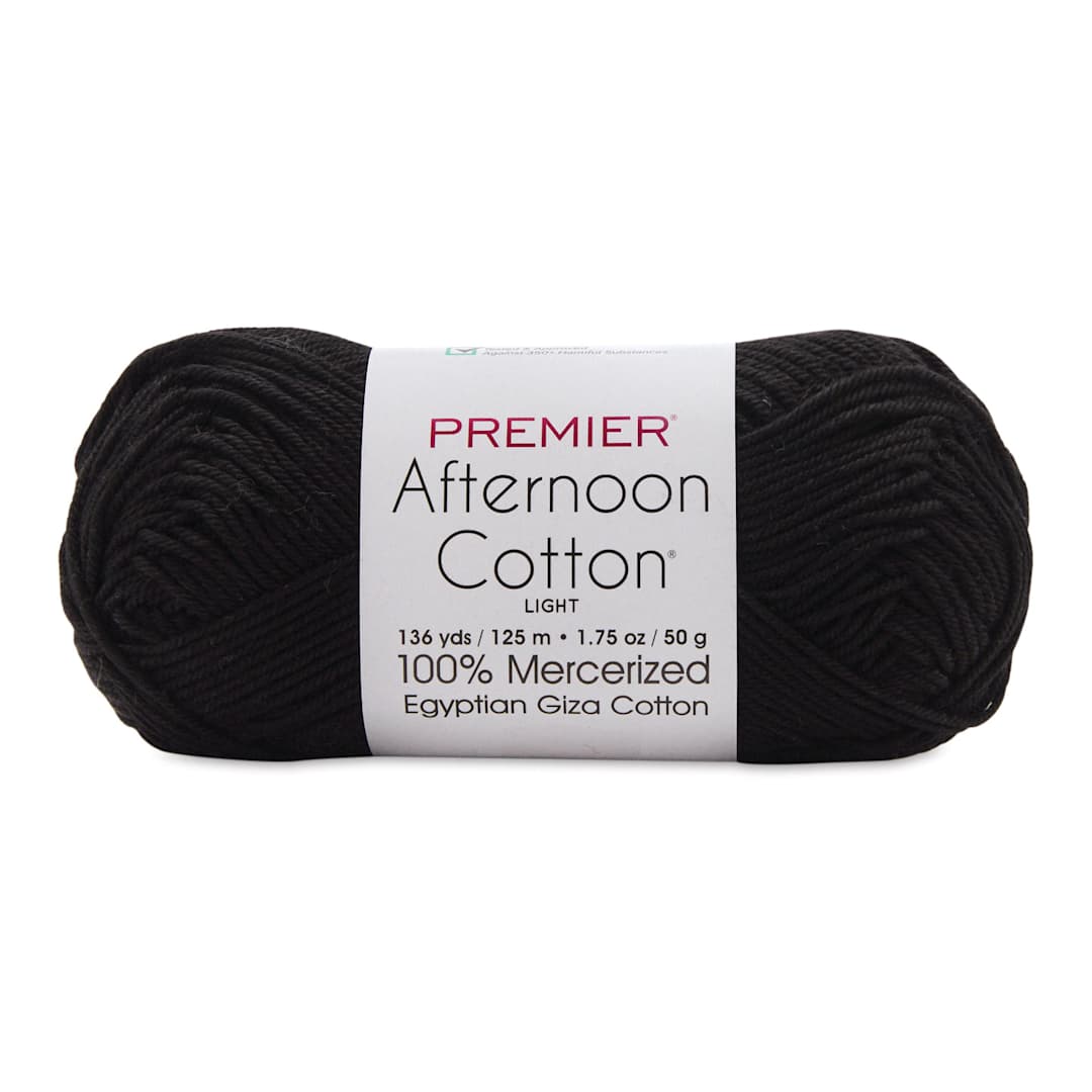 Open in modal - Premier Yarn Afternoon Cotton Yarn - Black, skein