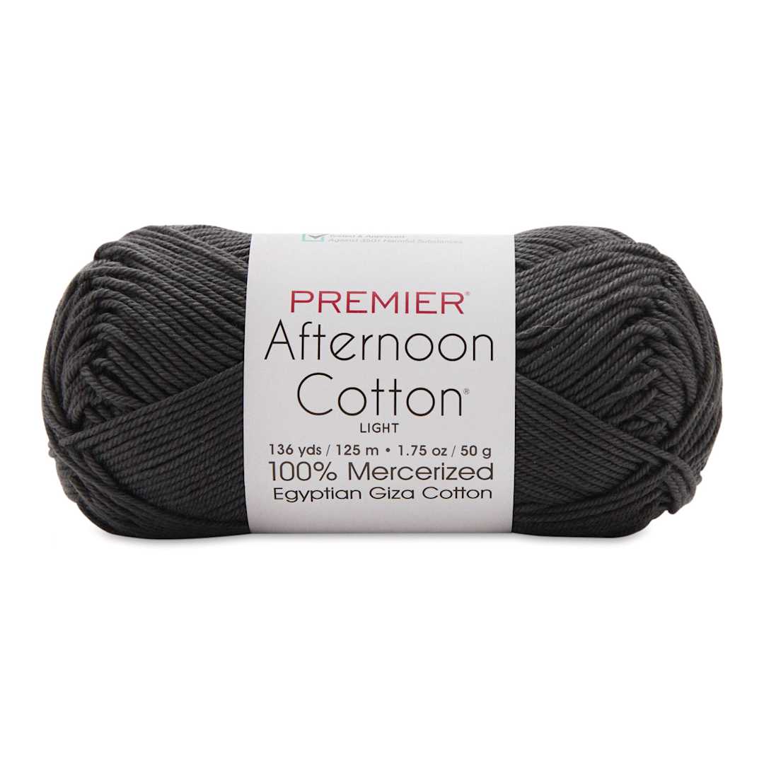 Open in modal - Premier Yarn Afternoon Cotton Yarn - Charcoal, skein