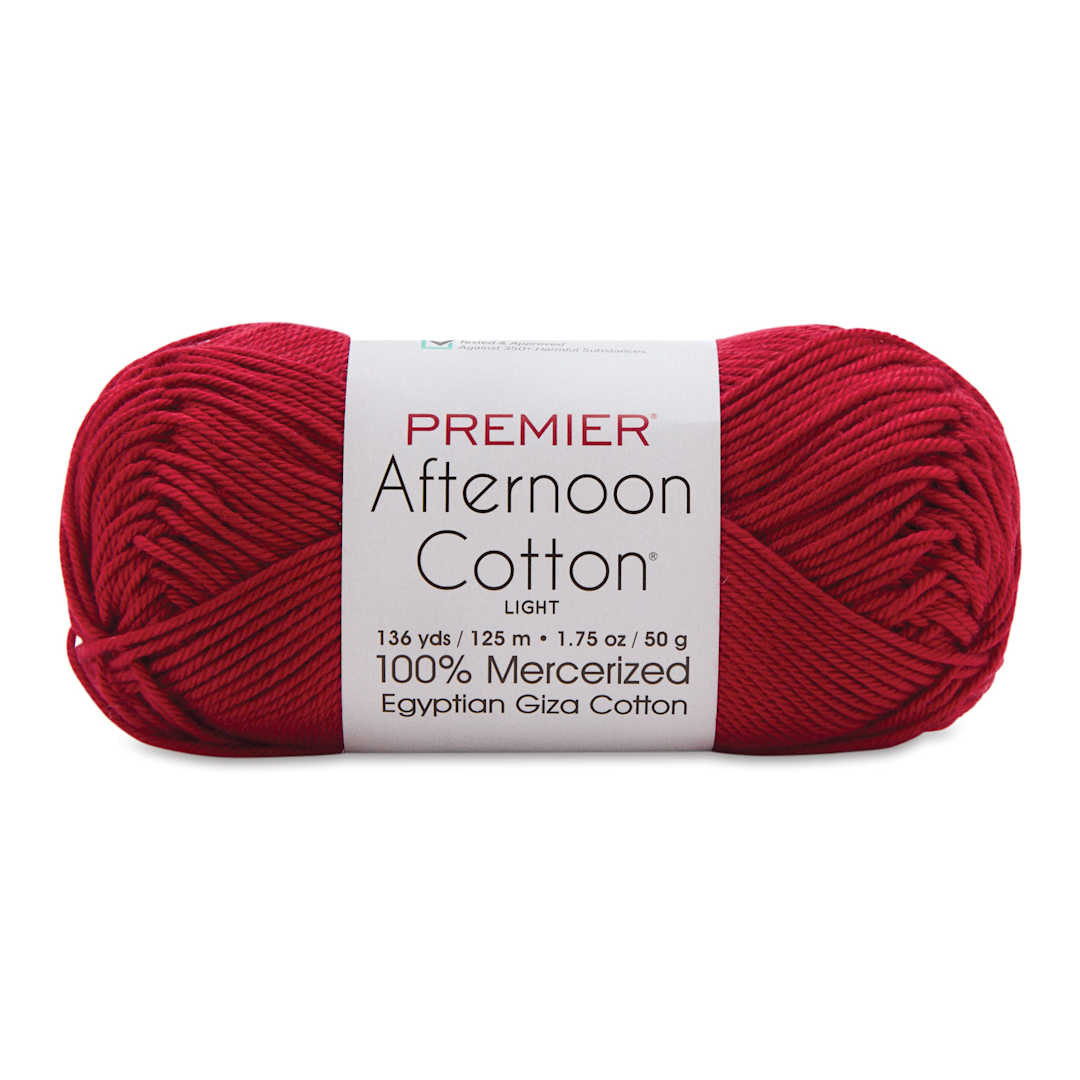 Open in modal - Premier Yarn Afternoon Cotton Yarn - Cherry, skein