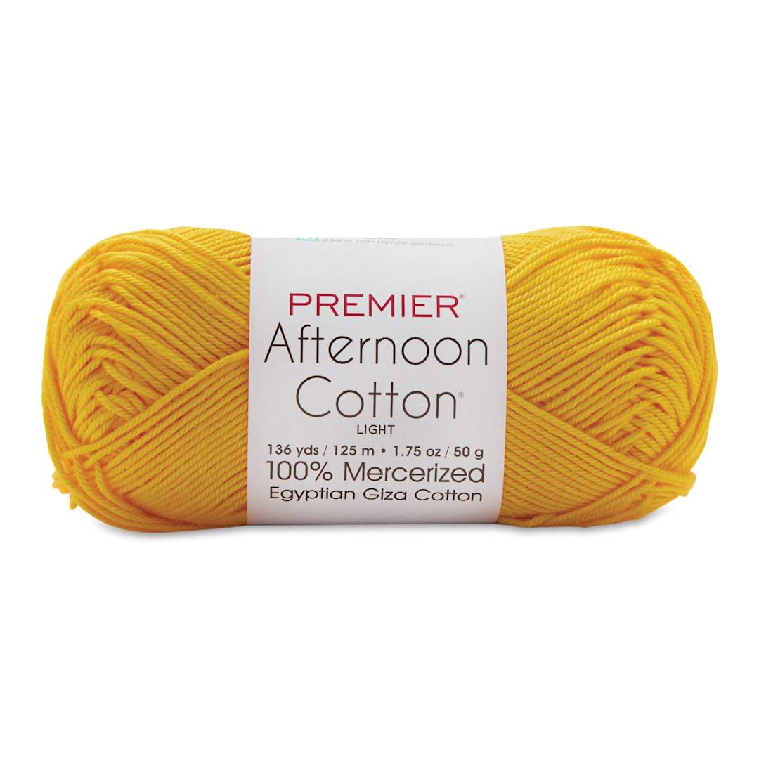 Open in modal - Premier Yarn Afternoon Cotton Yarn - Yellow, skein