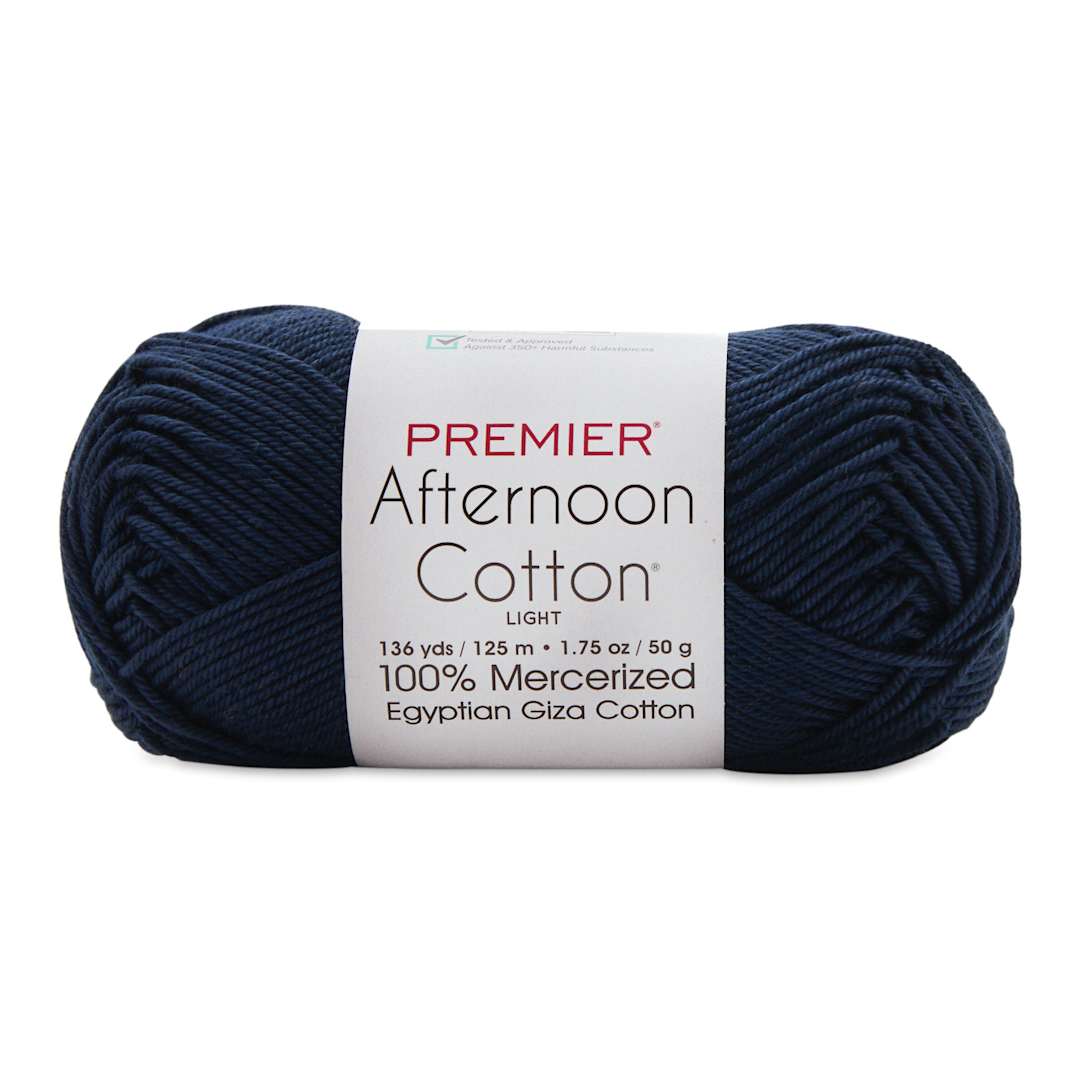 Open in modal - Premier Yarn Afternoon Cotton Yarn - Navy, skein