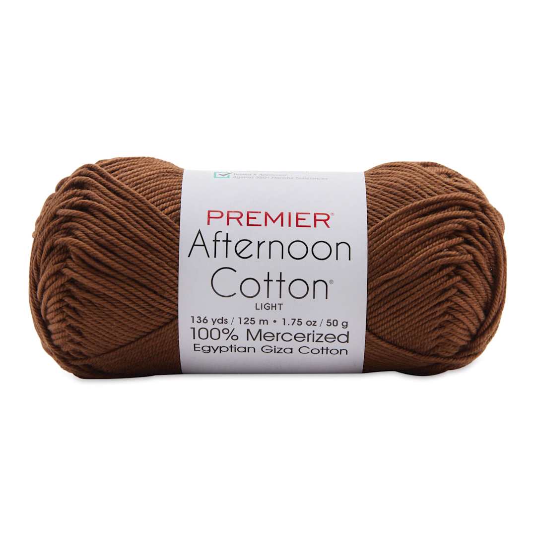 Open in modal - Premier Yarn Afternoon Cotton Yarn - Brown, skein