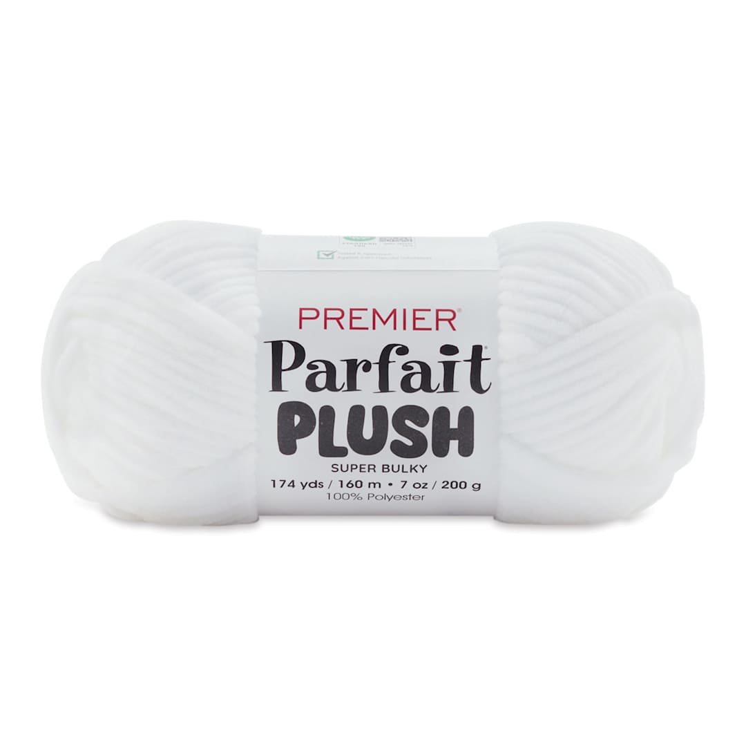 Open in modal - Premier Yarn Parfait Plush Yarn - White, 7 oz