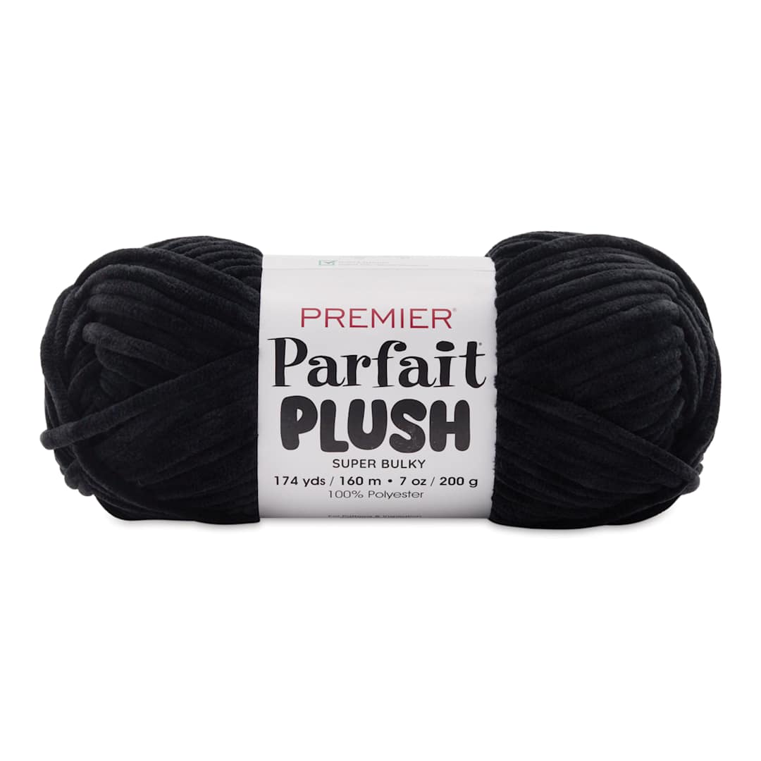Open in modal - Premier Yarn Parfait Plush Yarn - Black, 7 oz