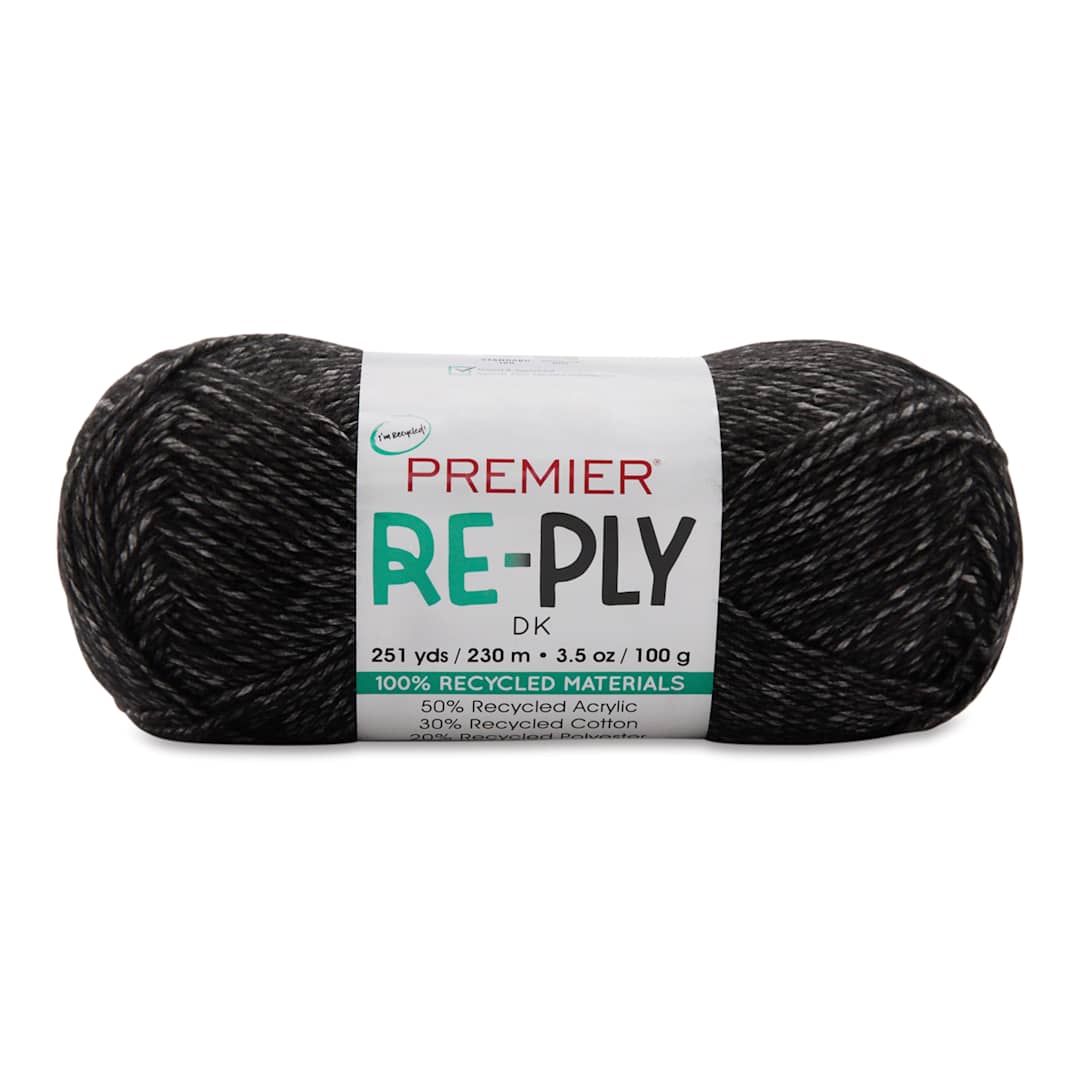 Open in modal - Premier Yarn Re-Ply Yarn - Raven, 3.5 oz