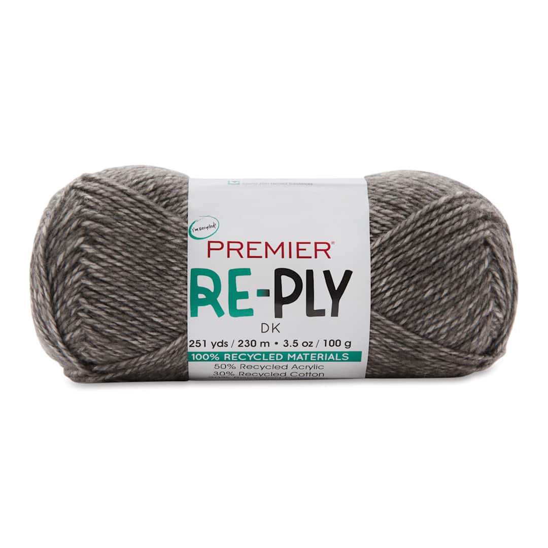 Open in modal - Premier Yarn Re-Ply Yarn - Charcoal, 3.5 oz
