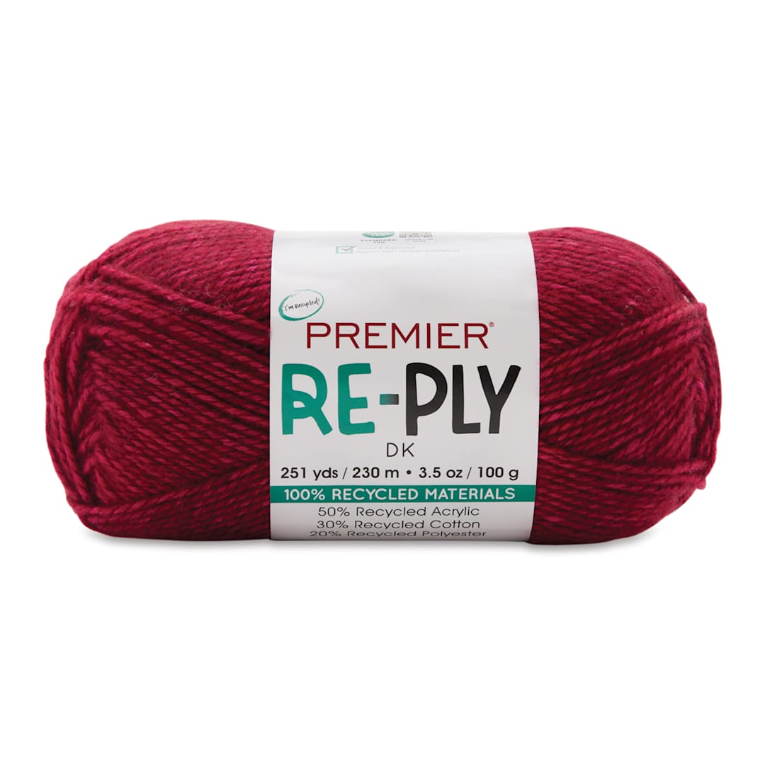 Open in modal - Premier Yarn Re-Ply Yarn - Red, 3.5 oz