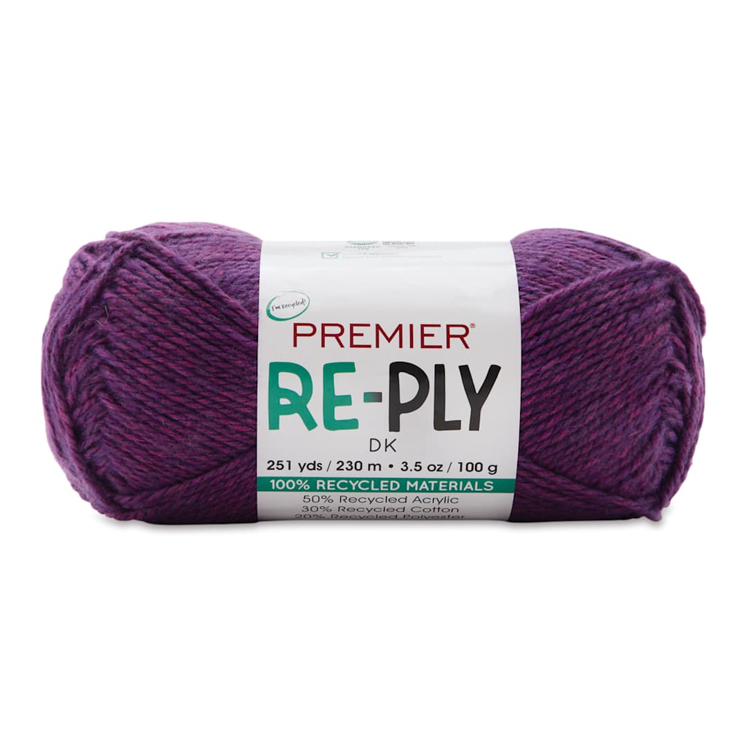 Open in modal - Premier Yarn Re-Ply Yarn - Purple, 3.5 oz