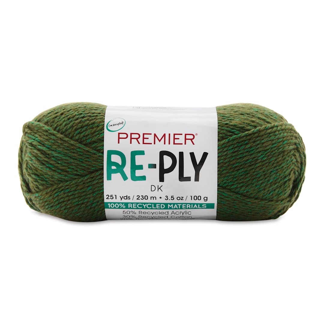 Open in modal - Premier Yarn Re-Ply Yarn - Green, 3.5 oz
