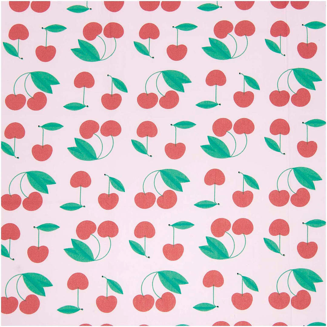 Open in modal - Rico Design Cotton Poplin Fabric - Pink Cherries, 50 cm x 140 cm