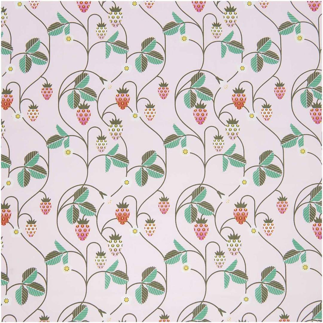 Open in modal - Rico Design Cotton Poplin Fabric - Pink Strawberries, 50 cm x 140 cm
