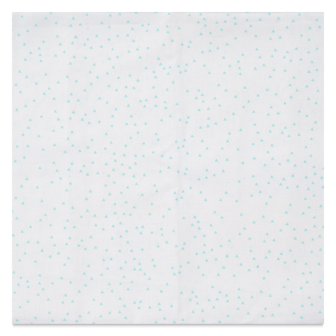 Open in modal - Rico Design Printed Cotton Fabric - White and Mint Triangles, 50 cm x 140 cm
