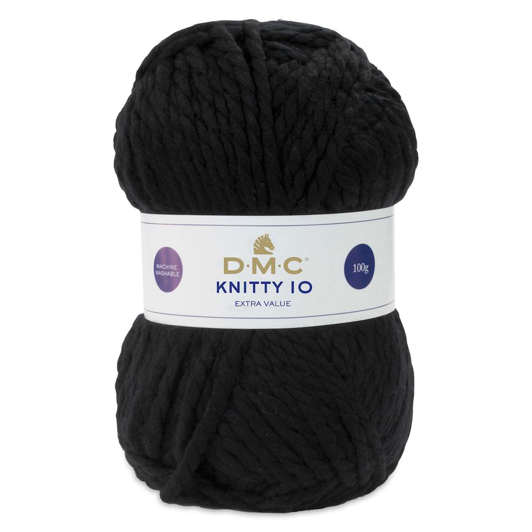 Open in modal - DMC Knitty 10 Yarn - 965 Black, 89 yards