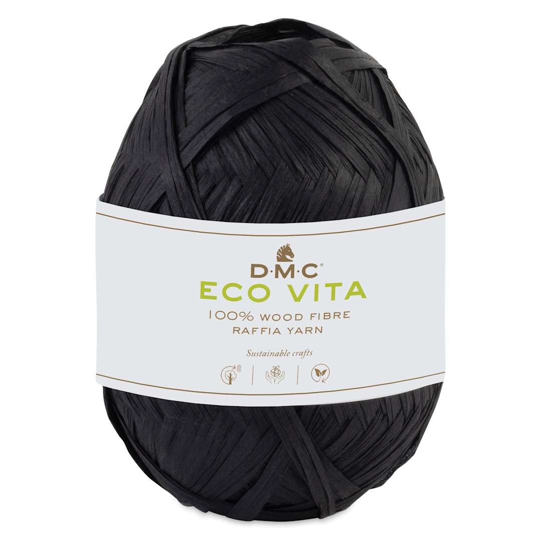 Open in modal - DMC Eco Vita Raffia Yarn - 02 Black, 109 yards with packaging