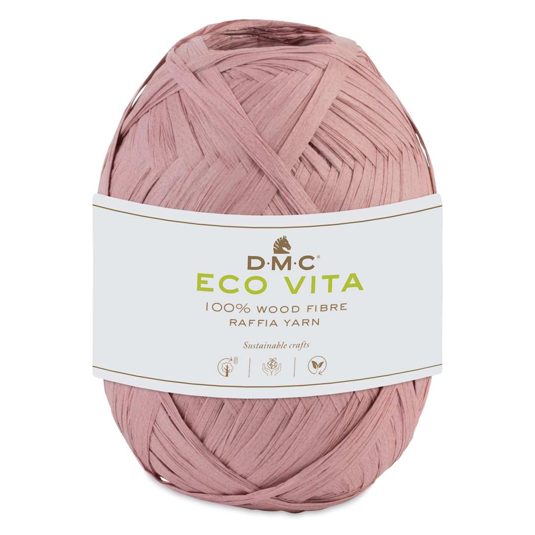 Open in modal - DMC Eco Vita Raffia Yarn - 04 Pink, 109 yards with packaging