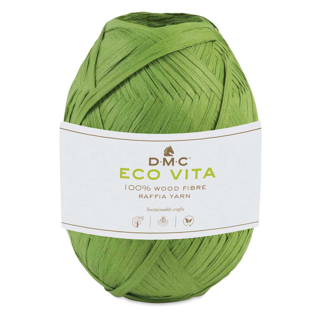 Open in modal - DMC Eco Vita Raffia Yarn - 08 Green, 109 yards with packaging