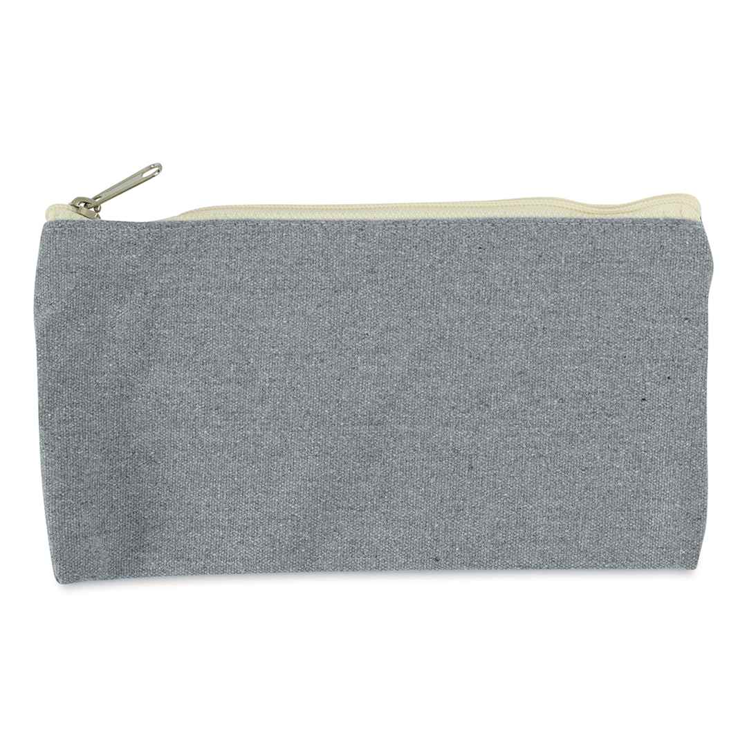 Open in modal - Harvest Import Recycled Canvas Zipper Pouches - Side view of small Zipper pouch