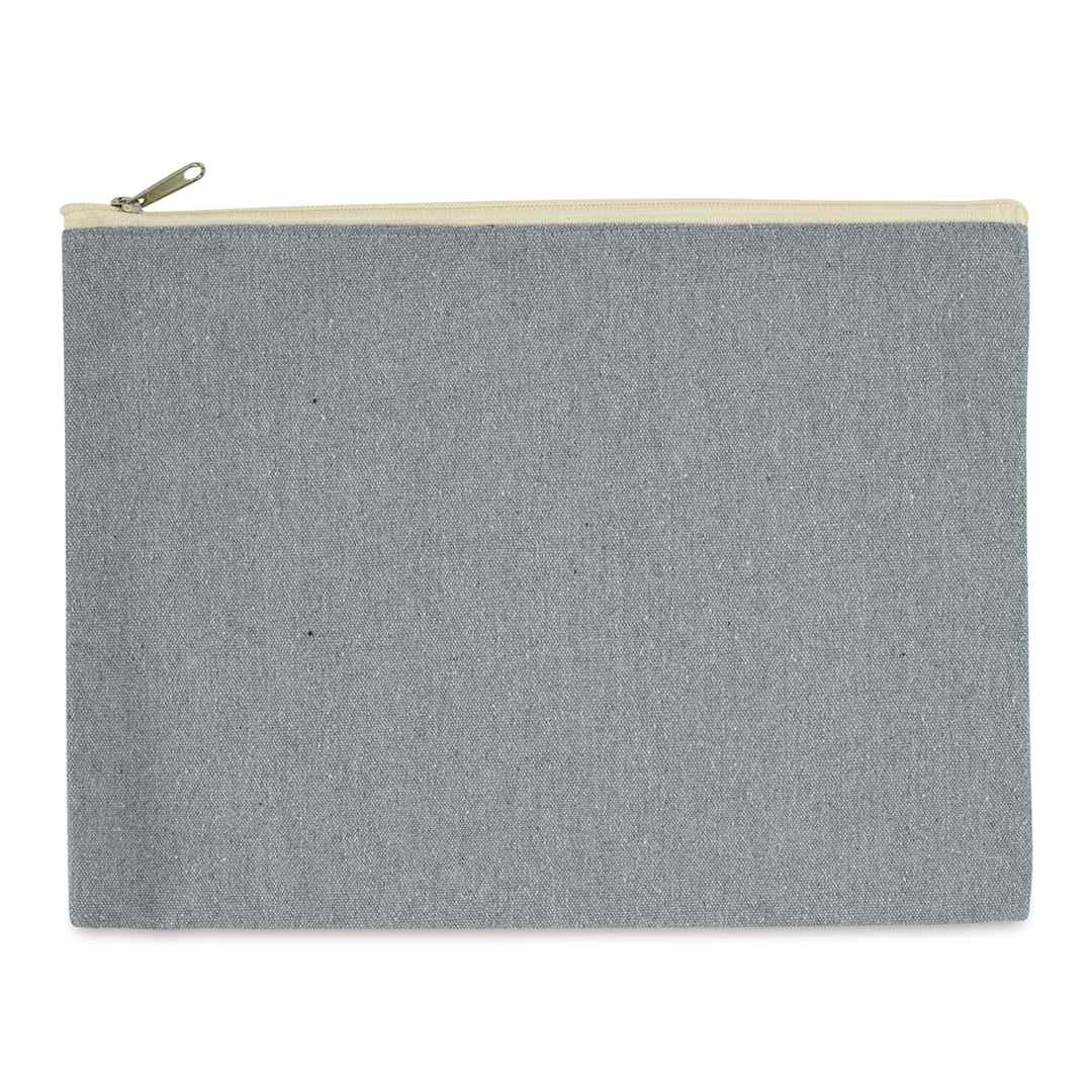 Open in modal - Harvest Import Recycled Canvas Zipper Pouches - Side view of large Zipper pouch