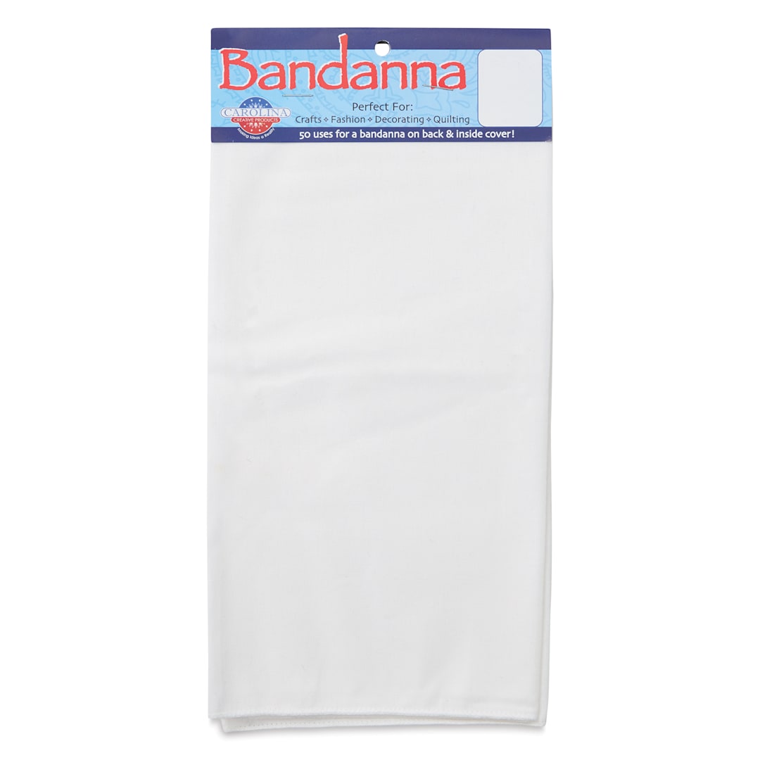 Open in modal - Carolina Creative Solid Bandana - White, 22" x 22"