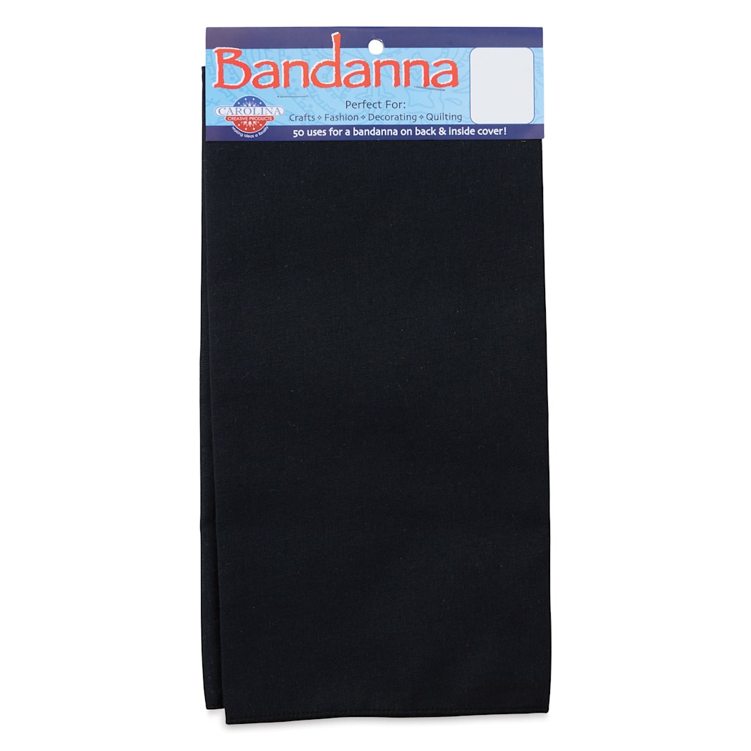 Open in modal - Carolina Creative Solid Bandana - Black, 22" x 22"