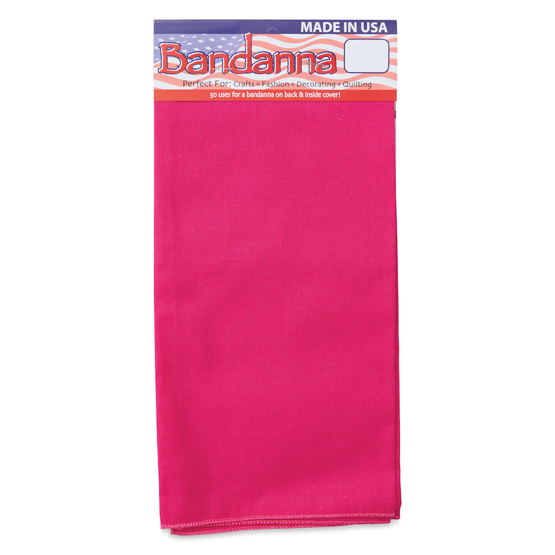 Open in modal - Carolina Creative Solid Bandana - Hot Pink, 22" x 22"