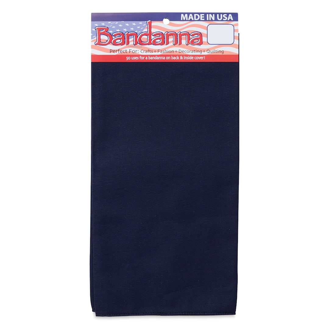 Open in modal - Carolina Creative Solid Bandana - Navy Blue, 22" x 22"