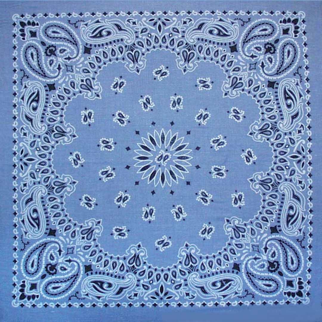 Open in modal - Hav-A-Hank Paisley Bandana - Chambray, 22" W x 22" L