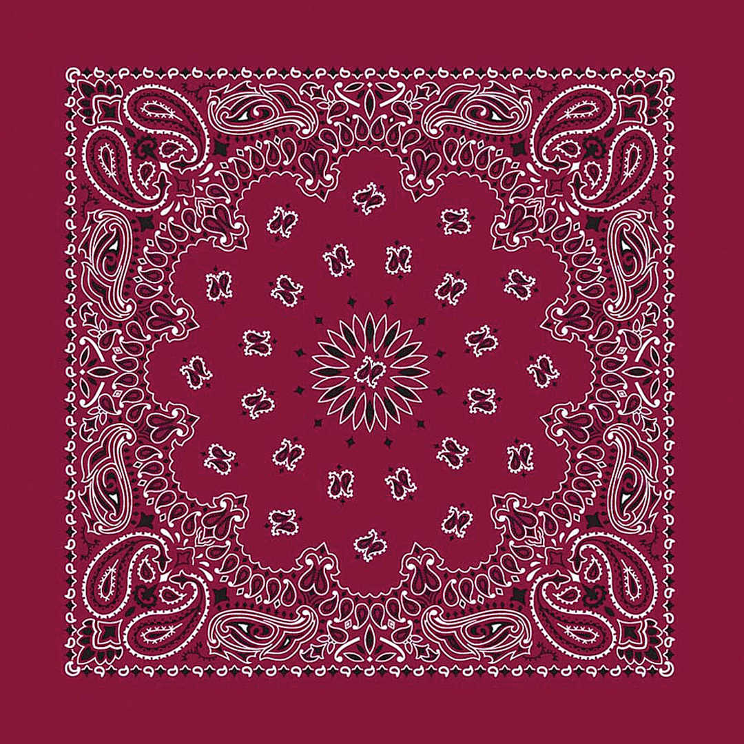 Open in modal - Hav-A-Hank Paisley Bandana - Burgundy, 22" W x 22" L