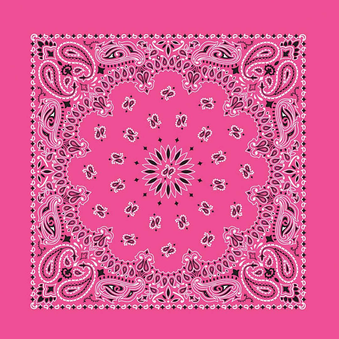 Open in modal - Hav-A-Hank Paisley Bandana - Hot Pink, 22" W x 22" L