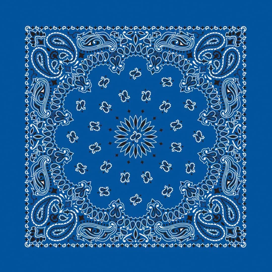 Open in modal - Hav-A-Hank Paisley Bandana - Royal Blue, 22" W x 22" L