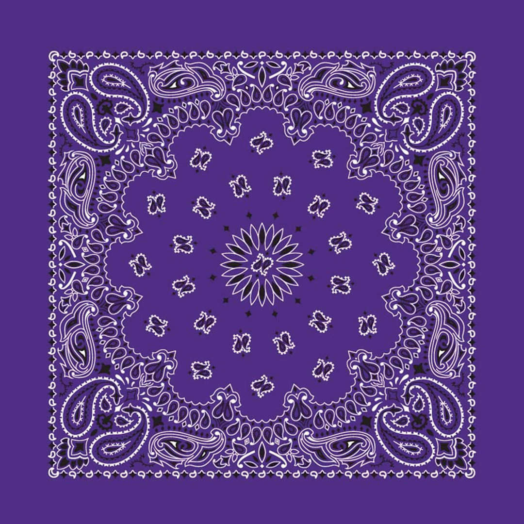 Open in modal - Hav-A-Hank Paisley Bandana - Purple, 22" W x 22" L