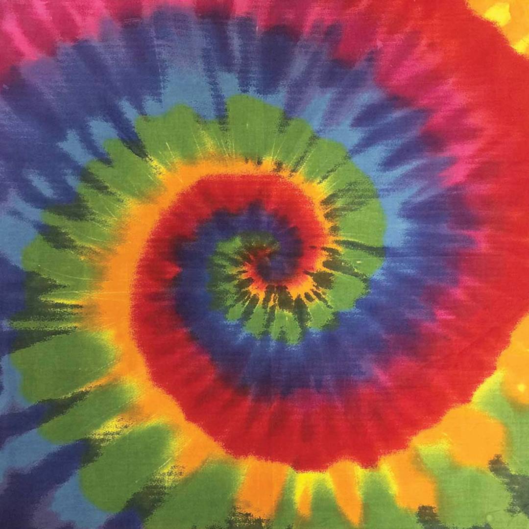 Open in modal - Hav-A-Hank Novelty Bandana - Rainbow Tie Dye, 22" W x 22" L