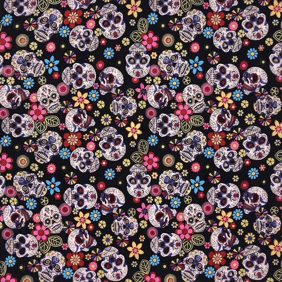 Open in modal - Hav-A-Hank Novelty Bandana - Day of the Dead, 22" W x 22" L