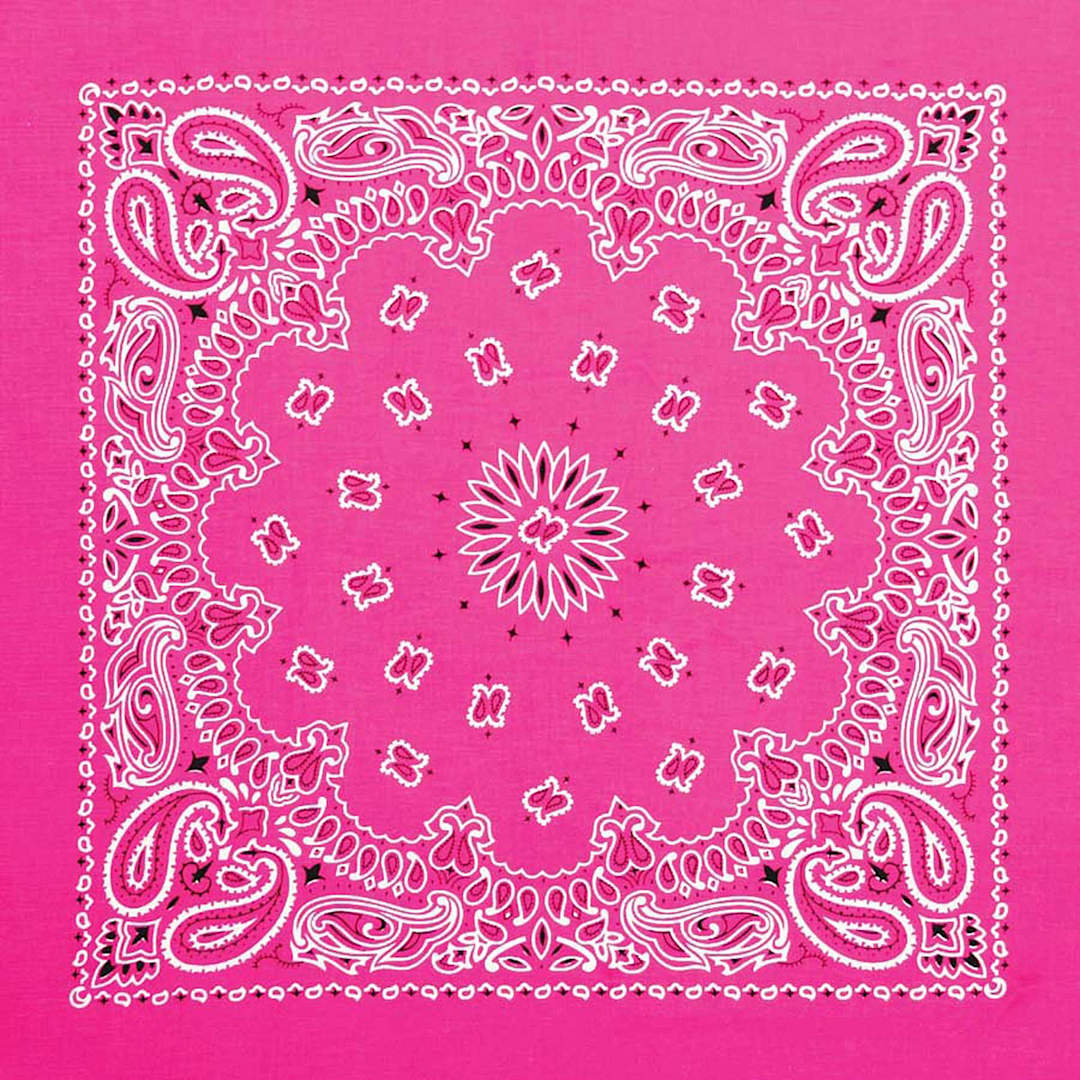 Open in modal - Hav-A-Hank Novelty Bandana - Neon Pink Paisley, 22" W x 22" L