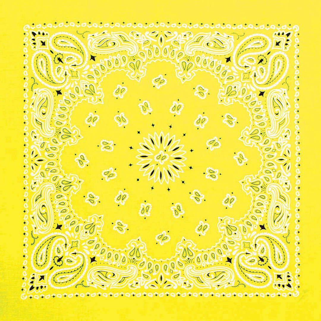 Open in modal - Hav-A-Hank Novelty Bandana - Neon Yellow Paisley, 22" W x 22" L